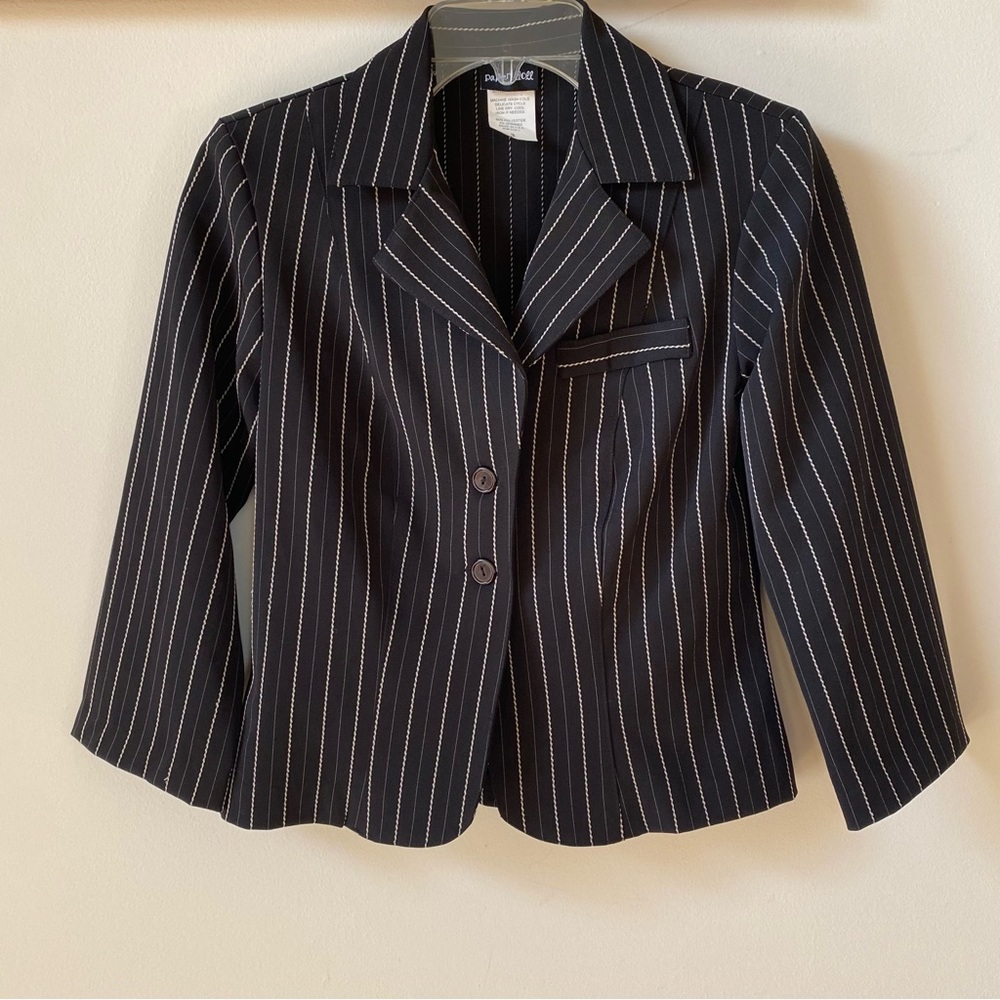 Vintage vertical striped cropped women’s blazer petite small
